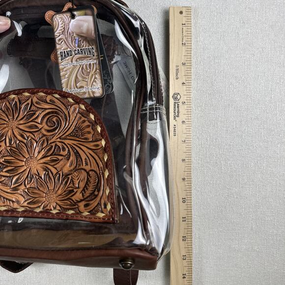 American Darling Clear Leather Trim Bag with Zipper Closure - ADBG994A - Picture 8 of 9